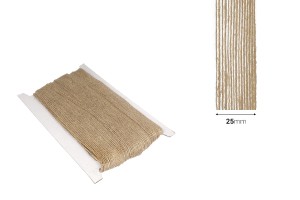 Galon gros grain décoratif en toile de jute dans la couleur de la ficelle, largeur de 25 mm (10 mètres par pièce)-εικόνα_διαστάσεις