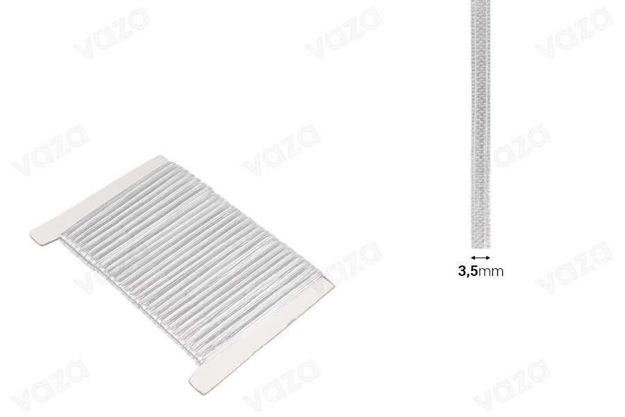 Decorative flat cord with metallic threads, 3,5 mm wide (one piece is 10 meters long) Decorative flat cord with metallic threads, 3,5 mm wide (one piece is 10 meters long)-image_dimensions