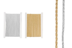 Deko Schnur mit metallischer Beschichtung  Breite  3 mm (10 Meter je Stück)-εικόνα_προϊοντική
