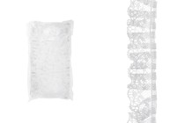 Pleated synthetic white lace trim, width 20 mm - length 10 meters each piece Pleated synthetic white lace trim, width 20 mm - length 10 meters each piece-εικόνα_προϊοντική