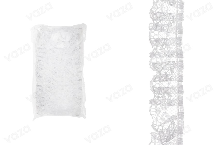 Dantellë prej poliesteri me pala e bardhë, gjerësi 20 mm – 10 metra për copë.-imazh_produkt