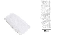 Pleated synthetic white lace trim, width 20 mm - length 10 meters each piece Pleated synthetic white lace trim, width 20 mm - length 10 meters each piece-εικόνα_διαστάσεις