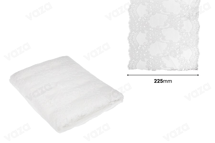 Dentelle en nylon élastique souple d’une largeur de 225 mm - 10 mètres/pièce Dentelle en nylon élastique souple d’une largeur de 225 mm - 10 mètres/pièce-photo_dimensions