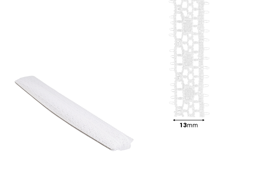 Soft nylon lace trim, width 13 mm - length 10 mm each piece Soft nylon lace trim, width 13 mm - length 10 mm each piece-εικόνα_διαστάσεις