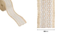 White lace jute ribbon - width 65 mm, length 5 mm each piece White lace jute ribbon - width 65 mm, length 5 mm each piece-image_dimensions