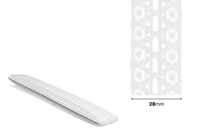 Dentelle en nylon souple (tresse) d'une largeur de 28 mm - 10 mètres par pièce-εικόνα_διαστάσεις