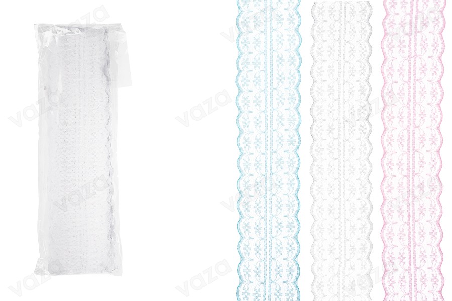 Polyester double edge lace trim, width 45 mm - length 10 mm each piece-εικόνα_προϊοντική