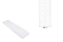 Polyester double edge lace trim, width 45 mm - length 10 mm each piece-εικόνα_διαστάσεις