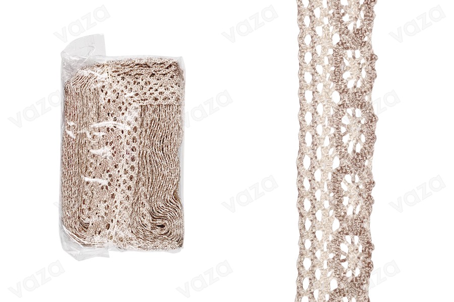 Pizzo all'uncinetto in poliestere bicolore larghezza 30 mm - 10 metri per pezzo Pizzo all'uncinetto in poliestere bicolore larghezza 30 mm - 10 metri per pezzo-εικόνα_προϊοντική