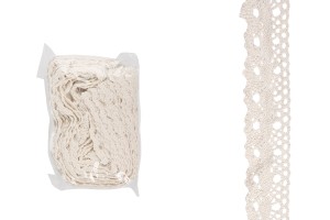 Dentelle en coton de couleur écru et d’une largeur de 28 mm - 10 mètres par pièce-εικόνα_προϊοντική