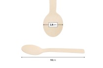 Cuillères en bois - bambou 10 cm – lot de 100 pièces Cuillères en bois - bambou 10 cm – lot de 100 pièces-photo_dimensions