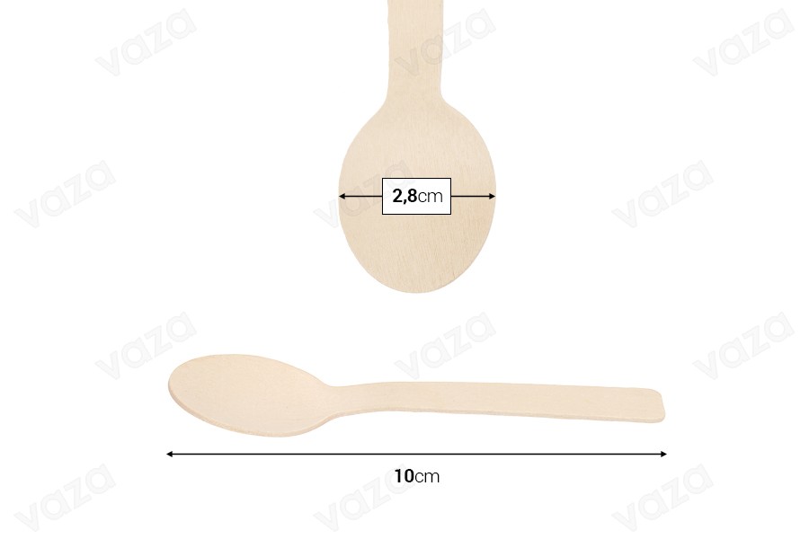 Cuillères en bois - bambou 10 cm – lot de 100 pièces Cuillères en bois - bambou 10 cm – lot de 100 pièces-photo_dimensions