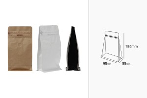 Doy Pack Beutel mit Ventil, Reißverschluss und Heißsiegel 95x55x185mm - 25 Stück-bildabmessungen