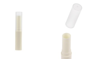 Etui pour baume à lèvres de couleur crème avec bouchon transparent-εικόνα_προϊοντική