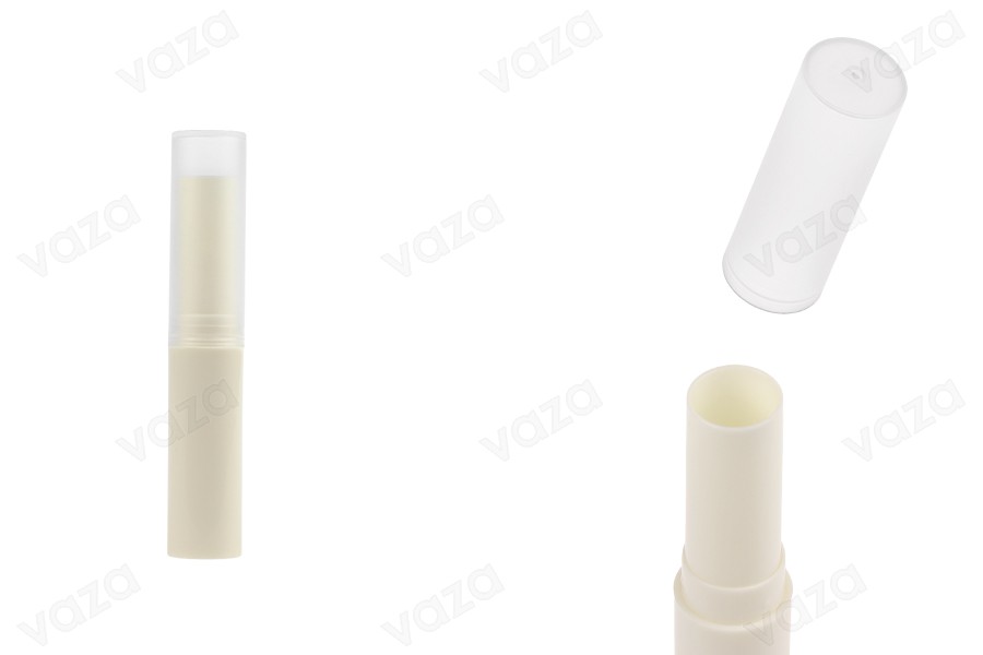 Beige lip balm case with transparent cap Beige lip balm case with transparent cap-image_product