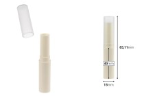 Beige lip balm case with transparent cap Beige lip balm case with transparent cap-image_dimensions