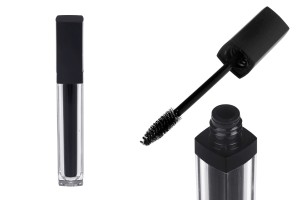 Bottiglietta con pennello per mascara da 10 ml con tappo nero - 6 pezzi.-εικόνα_προϊοντική
