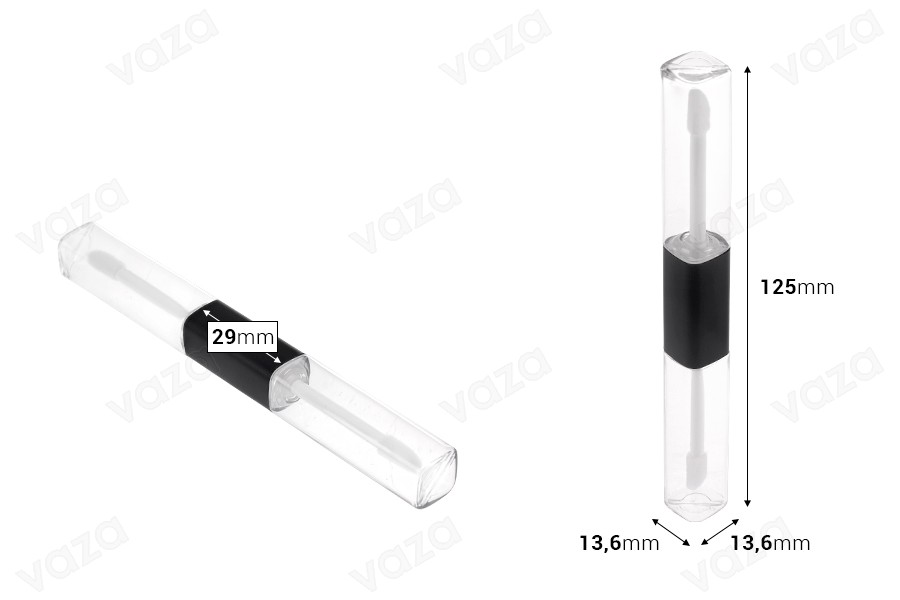 Bottle for lip gloss with two cases of 6 ml-εικόνα_διαστάσεις