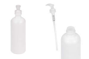 Flasche 500 ml aus Kunststoff mit Pumpe für Schampoo, halbtransparent-produktbild