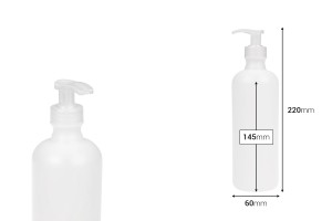 Flasche 500 ml aus Kunststoff mit Pumpe für Schampoo, halbtransparent-bildabmessungen