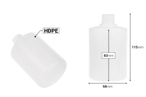 Bouteille de 300 ml en plastique, translucide (PP24)-εικόνα_διαστάσεις