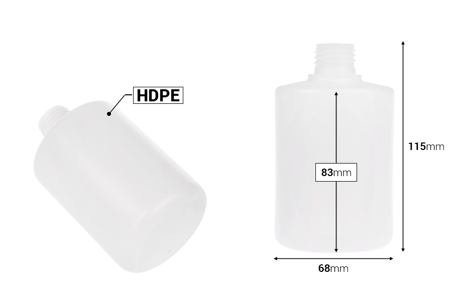 300 ml Plastikflasche, durchscheinend (PP24)-εικόνα_διαστάσεις