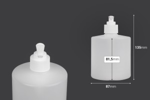 Μπουκάλι πλαστικό 500 ml με αντλία 28/410 για αντισηπτικό και άλλα προϊόντα περιποίησης-εικόνα_διαστάσεις