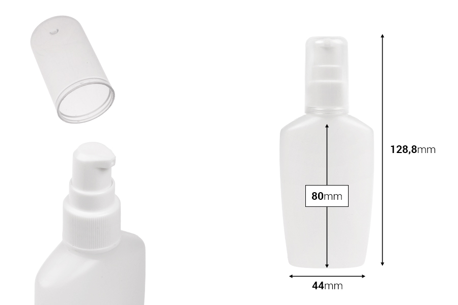 Μπουκαλάκι πλαστικό 60 ml οβάλ με αντλία και καπάκι για αντισηπτικά χεριών ή προϊόντα καθαρισμού-εικόνα_διαστάσεις