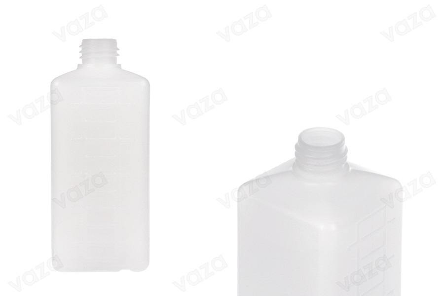 Μπουκάλι πλαστικό 500 ml τετράγωνο, ημιδιάφανο (PP28) -εικόνα_προϊοντική