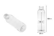 Flasche 100 ml transparenter Kunststoff (24/410) -12 Stck-bildabmessungen