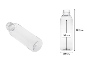 Flasche 100 ml transparenter Kunststoff (24/410) -12 Stck-εικόνα_διαστάσεις