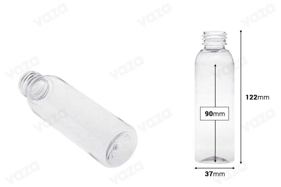 Bottiglietta in plastica trasparente da 100 ml (24/410) -12 pz-dimensioni_immagine