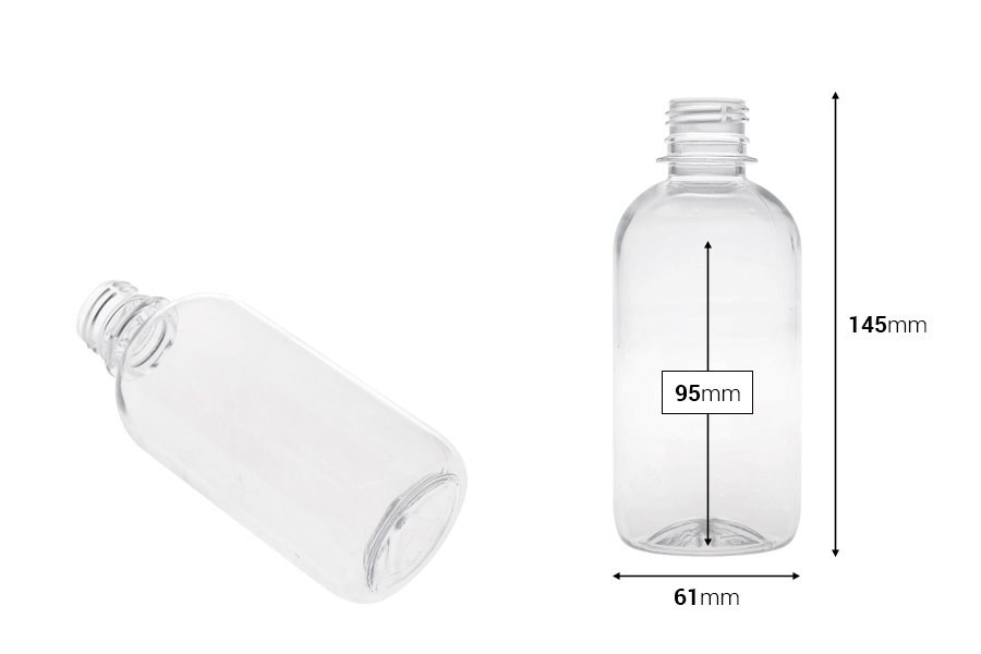 Bottiglietta di plastica trasparente da 300 ml (28/410)-12 pz-dimensioni_immagine