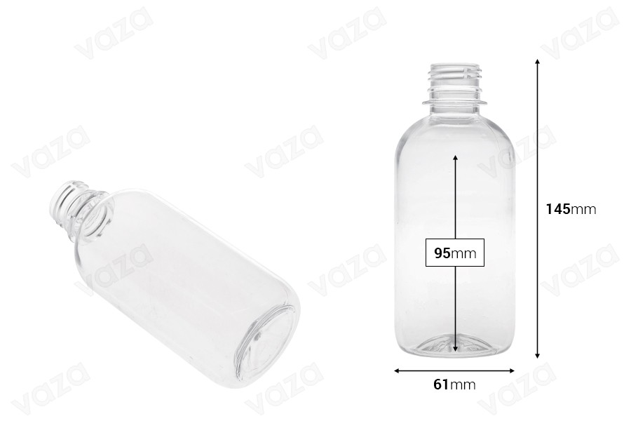Bottiglietta di plastica trasparente da 300 ml (28/410)-12 pz-dimensioni_immagine