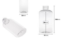 100ml hand sanitizer PET bottle with 24/410 finish - available in a package with 12 pcs-image_dimensions