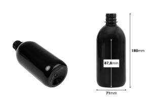 PET-Flasche 500 ml in schwarzer Farbe (28/410) - 10 Stück-εικόνα_διαστάσεις