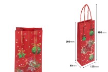 Weihnachtspapiertüte für Weinflasche 125x80x360 mm - 12 Stück Mix aus Designs und Farben-bildabmessungen