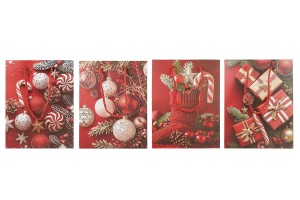 Weihnachtsgeschenktüten aus rotem Papier, 180 x 100 x 230 mm, mit festlichen Motiven und roter Kordel – 12 Stück, verschiedene Designs-bildgruppe