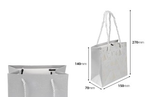 Weihnachtsgeschenktüten aus Papier, 150 x 70 x 140 mm, mit Kordel zum Aufhängen – 12 Stück, verschiedene Farben-bildabmessungen