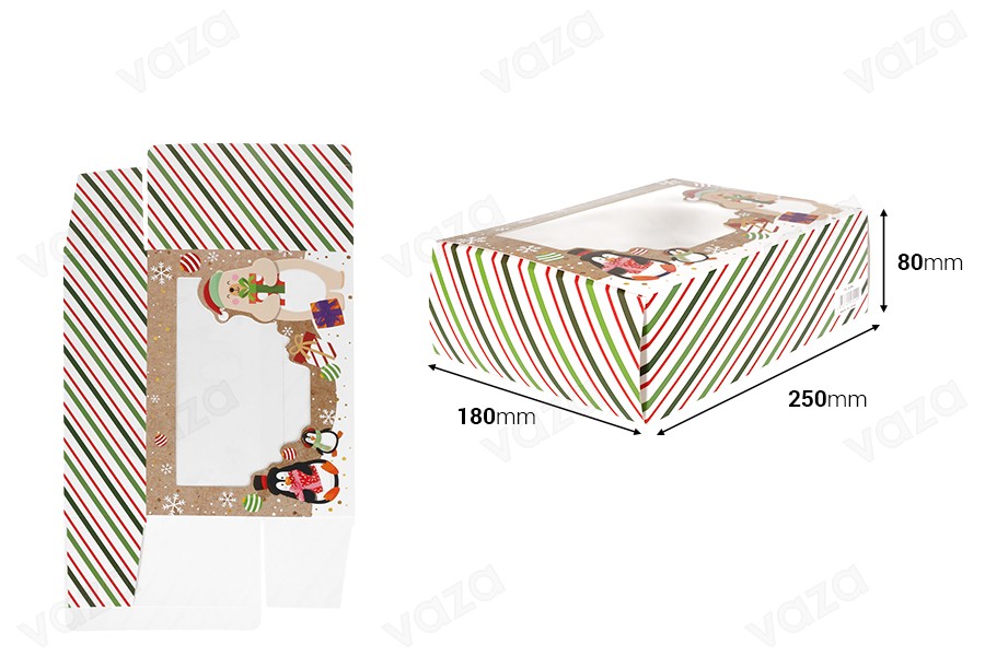 Χριστουγεννιάτικο χάρτινο κουτί 250x80x180 mm με διάφανο παράθυρο για μπισκότα και γλυκά - 12 τμχ mix σχεδίων Χριστουγεννιάτικο χάρτινο κουτί 250x80x180 mm με διάφανο παράθυρο για μπισκότα και γλυκά - 12 τμχ mix σχεδίων-εικόνα_διαστάσεις