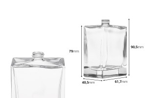Flacon de parfum de luxe en verre de 100 ml de forme rectangulaire avec col 15/400-εικόνα_διαστάσεις