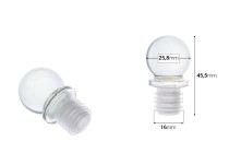 Πώμα γυάλινο σφαιρικό Φ 16-εικόνα_διαστάσεις