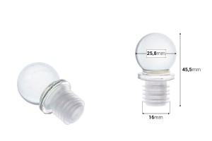 Πώμα γυάλινο σφαιρικό Φ 16-εικόνα_διαστάσεις