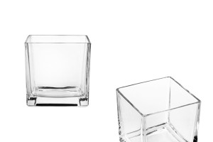 Verre à bougie en verre et en forme carrée aux dimensions 120 x 120 mm-photo_produit