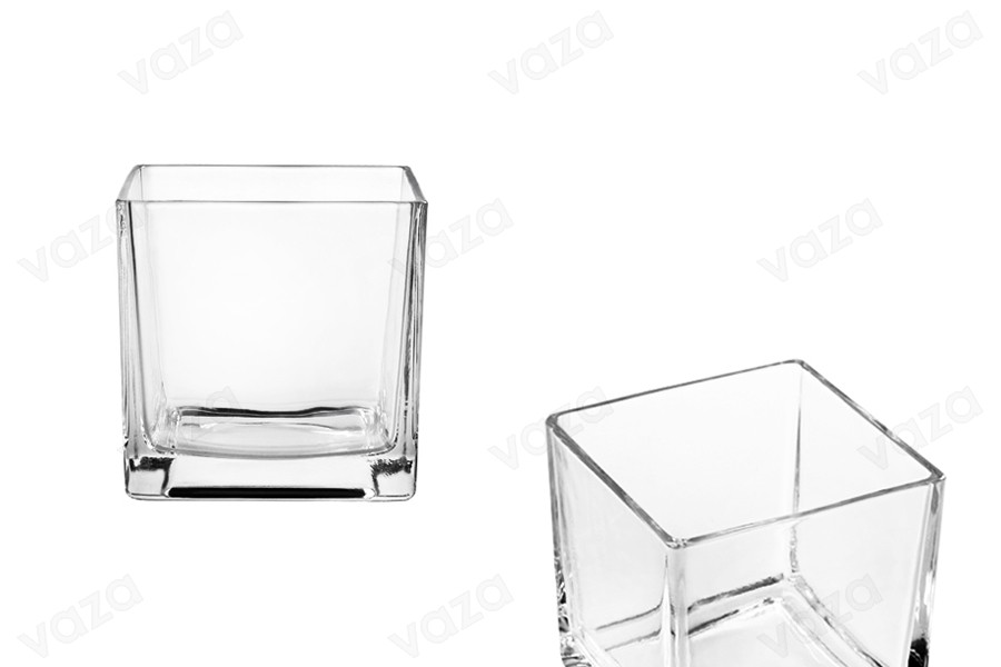 Deko Glas für Kerzen und Öllämpchen viereckig 120x120 mm-produktbild