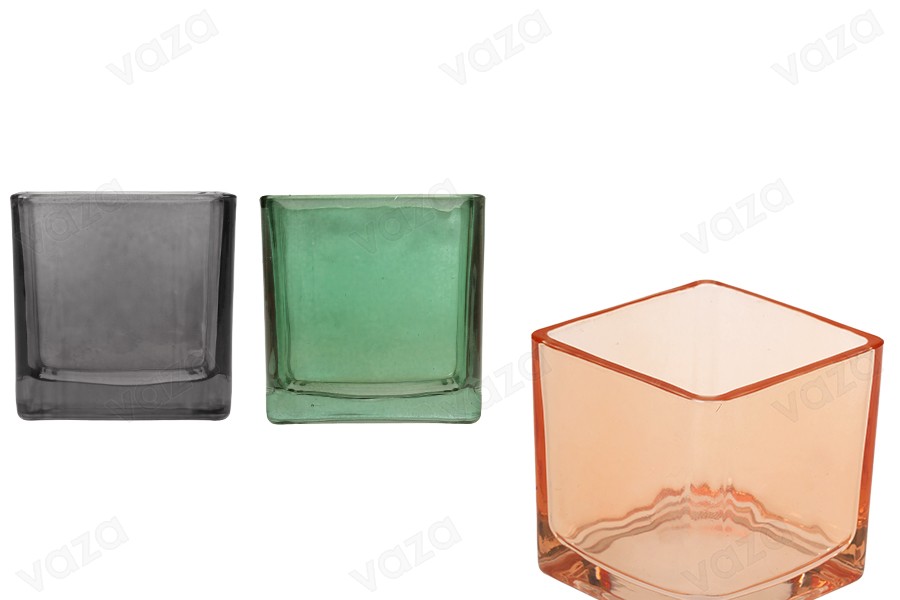 Vazo qelqi dekorative katrore 60x60 mm në ngjyra të ndryshme Vazo qelqi dekorative katrore 60x60 mm në ngjyra të ndryshme-imazh_produkt