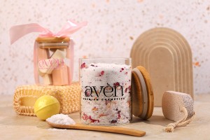 250ml Glas, rund mit Holzdeckel und Gummi-εικόνα_σύνθεση