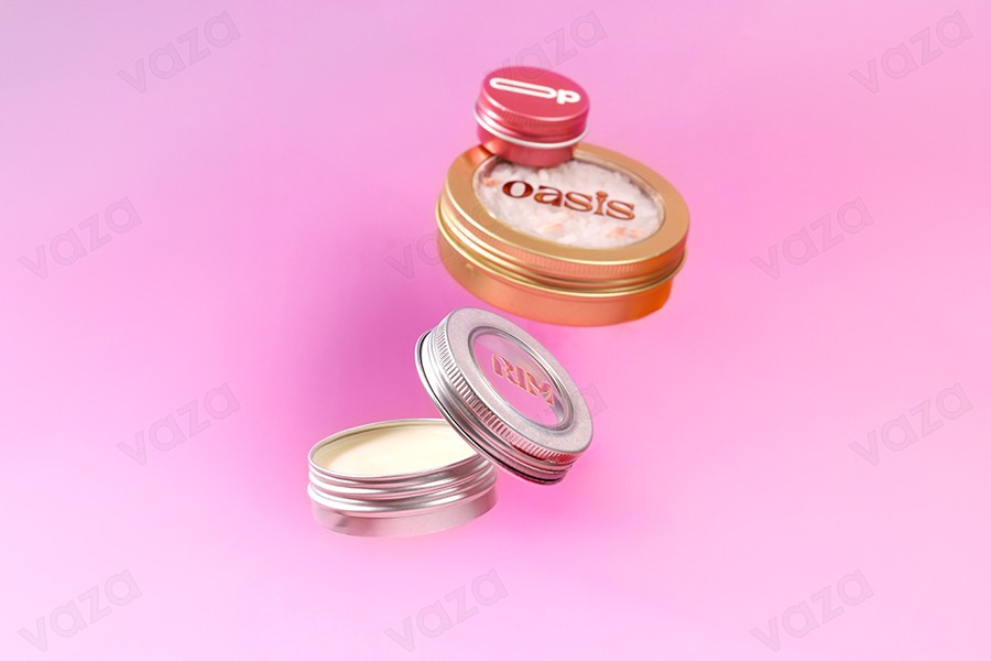 Vasetto in alluminio da 5 ml con inserto interno nel tappo, disponibile in vari colori - 12 pezzi Vasetto in alluminio da 5 ml con inserto interno nel tappo, disponibile in vari colori - 12 pezzi-gruppo_immagini