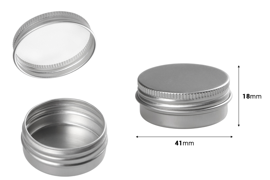 Vasetto in alluminio da 10 ml con sigillo interno nel coperchio, disponibile in vari colori - 12 pezzi.-dimensioni_immagine