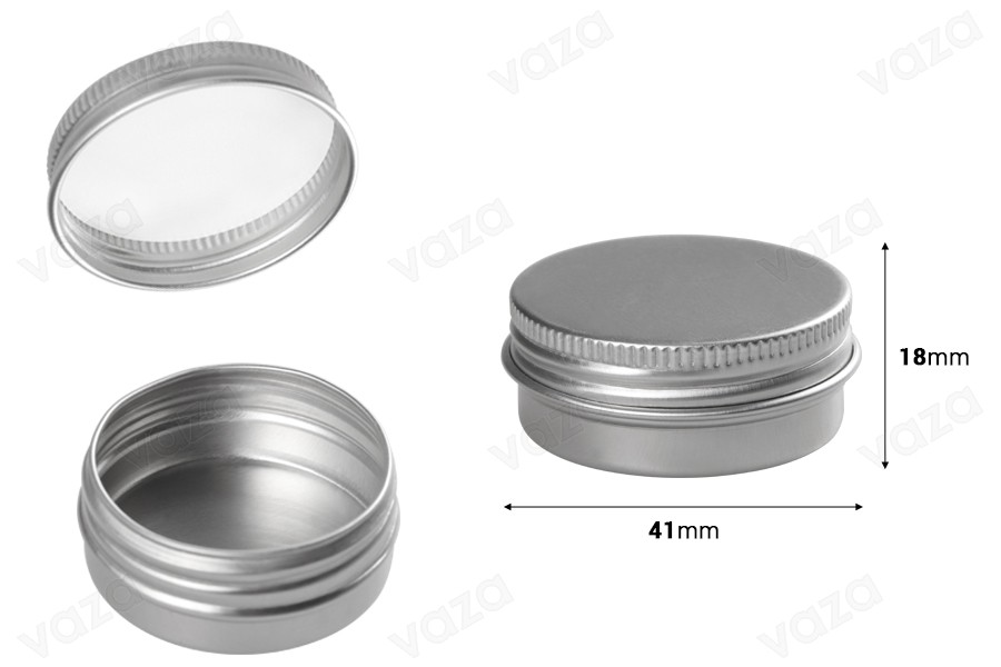 Kavanoz alumini 10 ml me mbulesë-mbrojtëse të brendshme ne kapak në ngjyra të ndryshme - 12 copë Kavanoz alumini 10 ml me mbulesë-mbrojtëse të brendshme ne kapak në ngjyra të ndryshme - 12 copë-imazh_dimensione